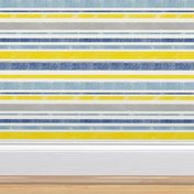 Going with The Flow Nautical Stripes in Blue and Yellow - Large Scale