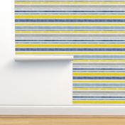 Going with The Flow Nautical Stripes in Blue and Yellow - Large Scale