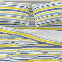 Going with The Flow Nautical Stripes in Blue and Yellow - Large Scale