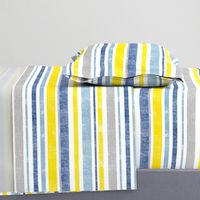 Going with The Flow Nautical Stripes in Blue and Yellow - Large Scale