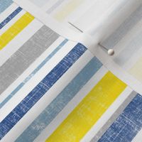 Going with The Flow Nautical Stripes in Blue and Yellow -Medium Scale