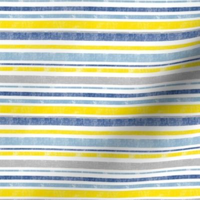 Going with The Flow Nautical Stripes in Blue and Yellow -Small Scale