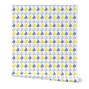 Going with The Flow Nautical Sailboats in Blue and Yellow -Medium Scale