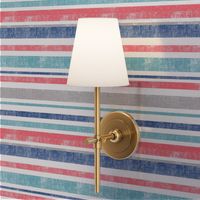 Going with The Flow Nautical Stripes in Coral and Blue - Large Scale