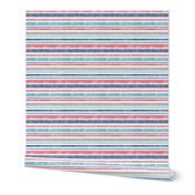 Going with The Flow Nautical Stripes in Coral and Blue - Medium Scale