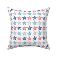 Going with The Flow Nautical Starfish in Coral and Blue - Medium Scale