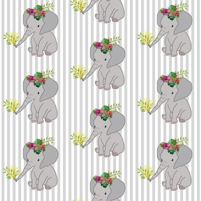 Baby Elephant Love (half drop) - silver Stripes, medium 