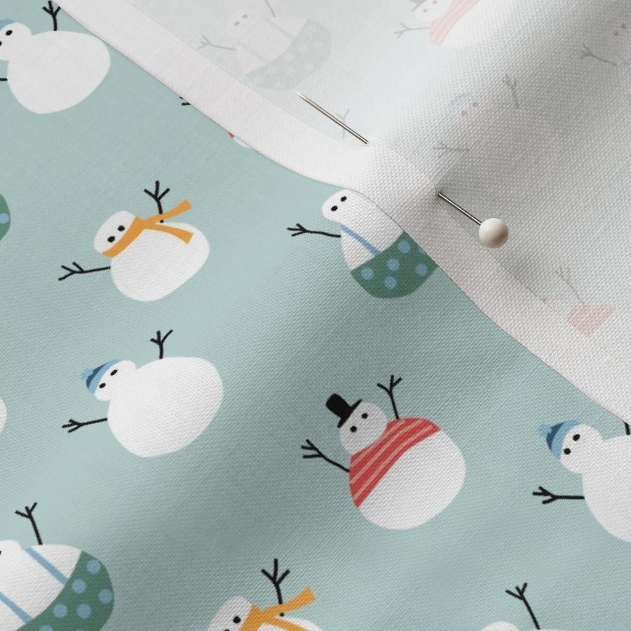 Silly Snowmen in blue mini