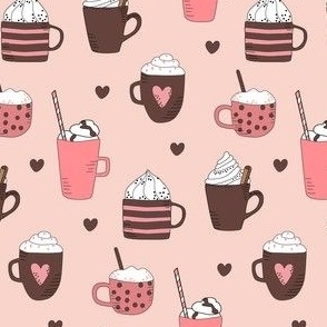 Cups of Cocoa in Pink