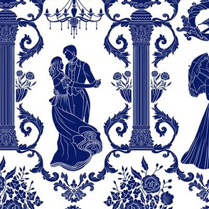 Regency Ball in Royal Blue and White