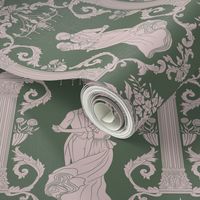 Regency Ball in Moss Green and Pink