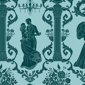 Regency Ball in Teal and Aquamarine