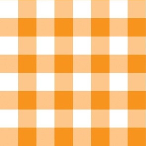 Orange  and white, Gingham check, medium