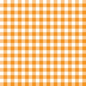 Orange  and white, Gingham check,  small