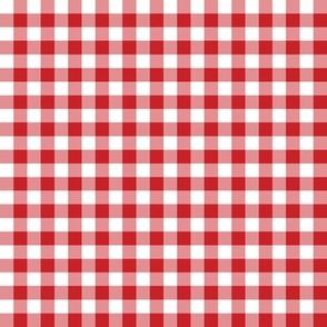 Red  and white, Gingham check,  small