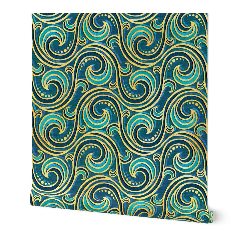 Modern Rococo Mermaid Ocean Waves - large