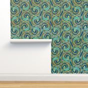 Modern Rococo Mermaid Ocean Waves - large