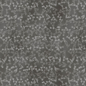 "Don't forget me" floral pattern, monochromatic with small gray flowers. 