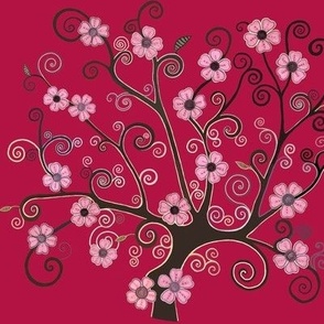 Spiral sakura tree of life