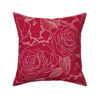 Red roses floral pattern elegant and romantic