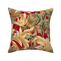 Rococo Bliss | Cool Red + Green + Cream + Gold