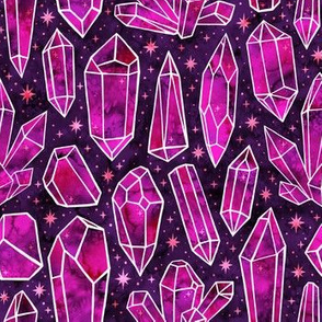 Watercolor Crystals Purple