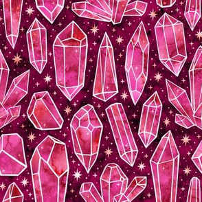 Watercolor Crystals Pink