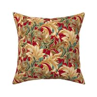 Rococo Bliss | Small | Cool Red + Green + Cream + Gold