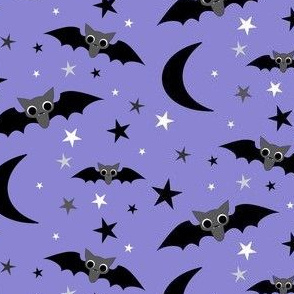 halloween night bats in violet (small scale)
