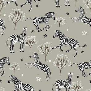 Zebras print grey