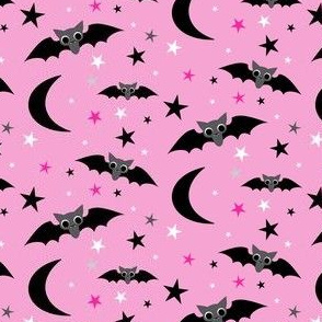 halloween night bats in pink (micro scale)