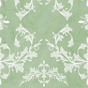 Large Light Sage Green Rococo