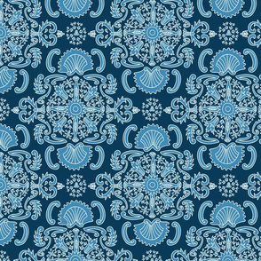 Rococo Filigree Motif // Classic Blue