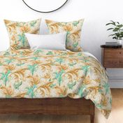 Rococo Bliss Single w Texture | Natural-Teal