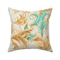 Rococo Bliss Single w Texture | Natural-Teal