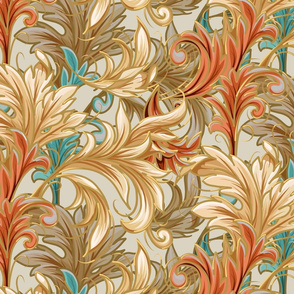 Rococo Bliss | Natural-Coral-Teal-Taupe