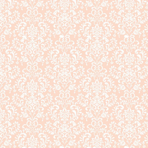  French Provence- Vintage- Damask Rococo- Jacquard- Velvet textures- Old-fashion- Imperial Palace - Sophistication- Elegance- Wood block print- Floral Toile- Classical pattern- Romantic Wallpaper- Rose- Blush- Salmon- White- small