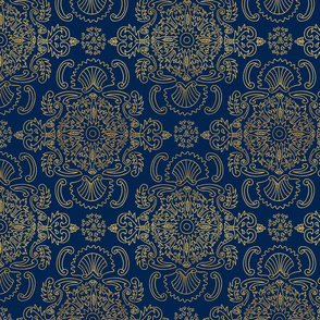 Rococo Filigree Motif // Luxe Navy