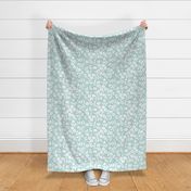 Large scale- Isabella floral - sea blue