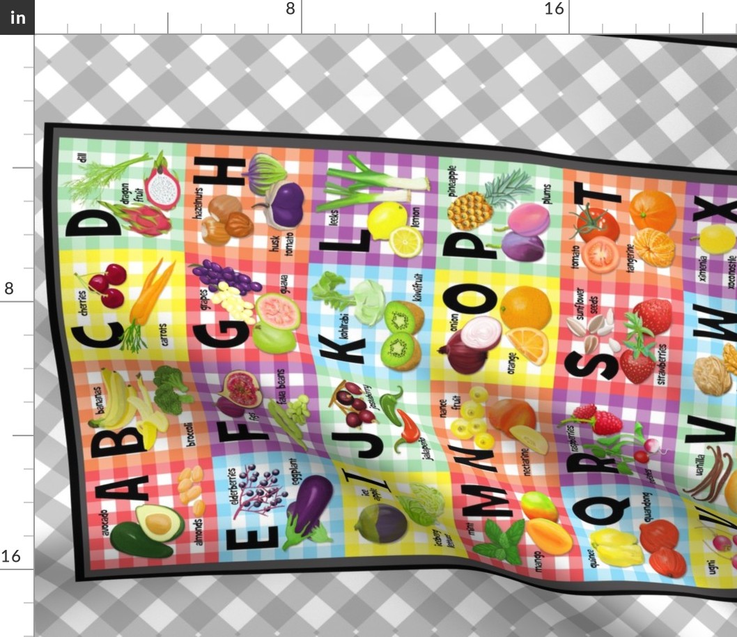 Veggie Alphabet tea towel