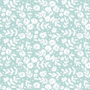 small scale- Isabella floral - sea blue
