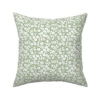 small scale - isabella floral - soft green