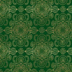 Rococo Filigree Motif // Emerald Green