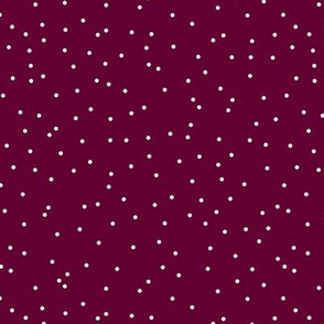 Colorful winter snow confetti fun little dots and circles spots flakes cherry maroon SMALL