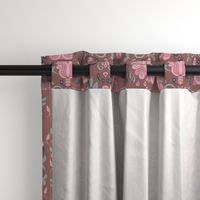 Elegant Rococo Floral - Pink and Brown - Large