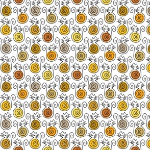 small scale cats - bombalurina cat shades of yellow - cats fabric