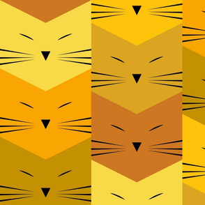 cats - pixie cat shades of yellow - geometric cats