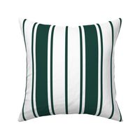 Cypress Green and White Vertical French Stripe