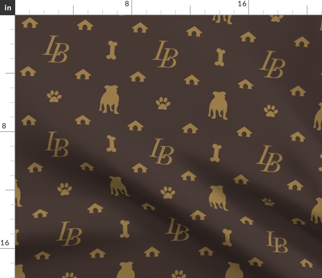 Louis American Bulldog Luxury Dog Attire Print