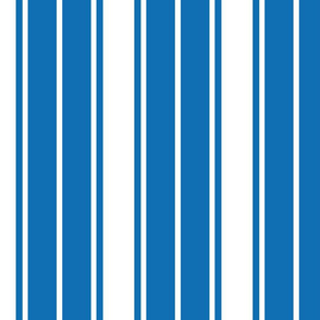 Biscayne Bay Blue and White Vertical French Stripe